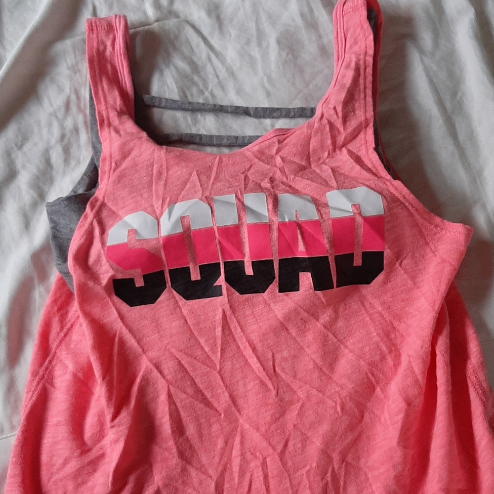 Squad pink tank w sports bra